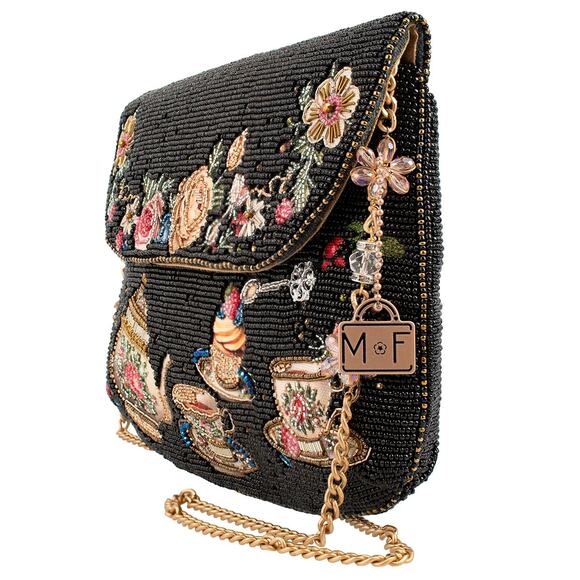 Mary Frances Tea Time Black and Gold Fairytale Beaded Crossbody Handbag - Picture 3 of 7